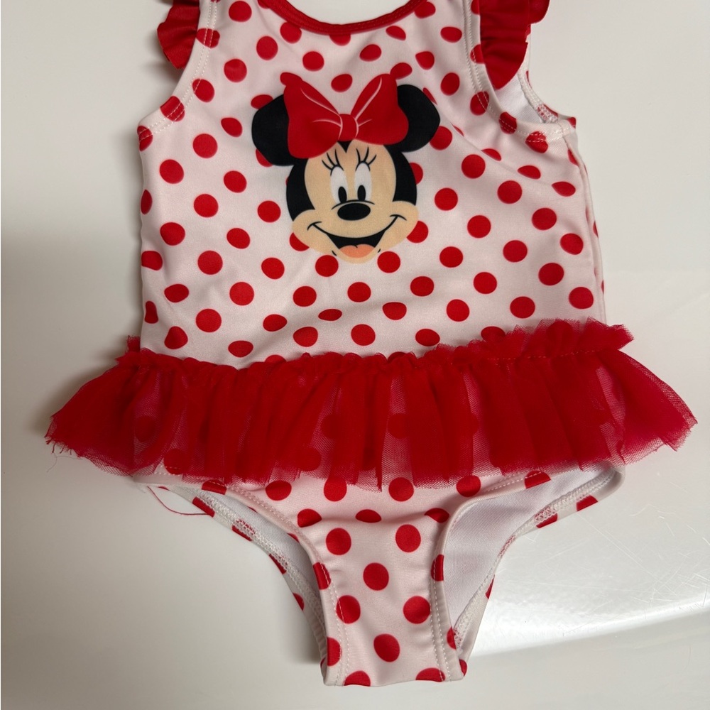 Disney Baby White and Red Polka Dot Swimwear